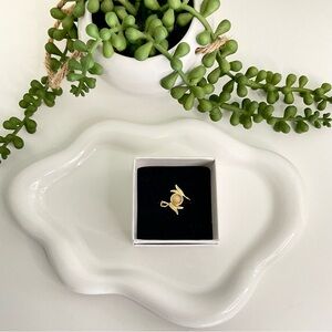 Natural Opal Gold Plated Ring